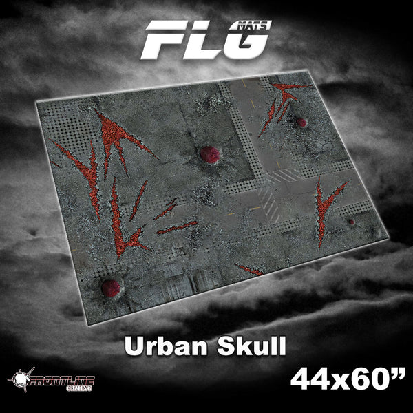 FLG Neoprene Wargaming Mats: Urban Skull - 44" x 60"