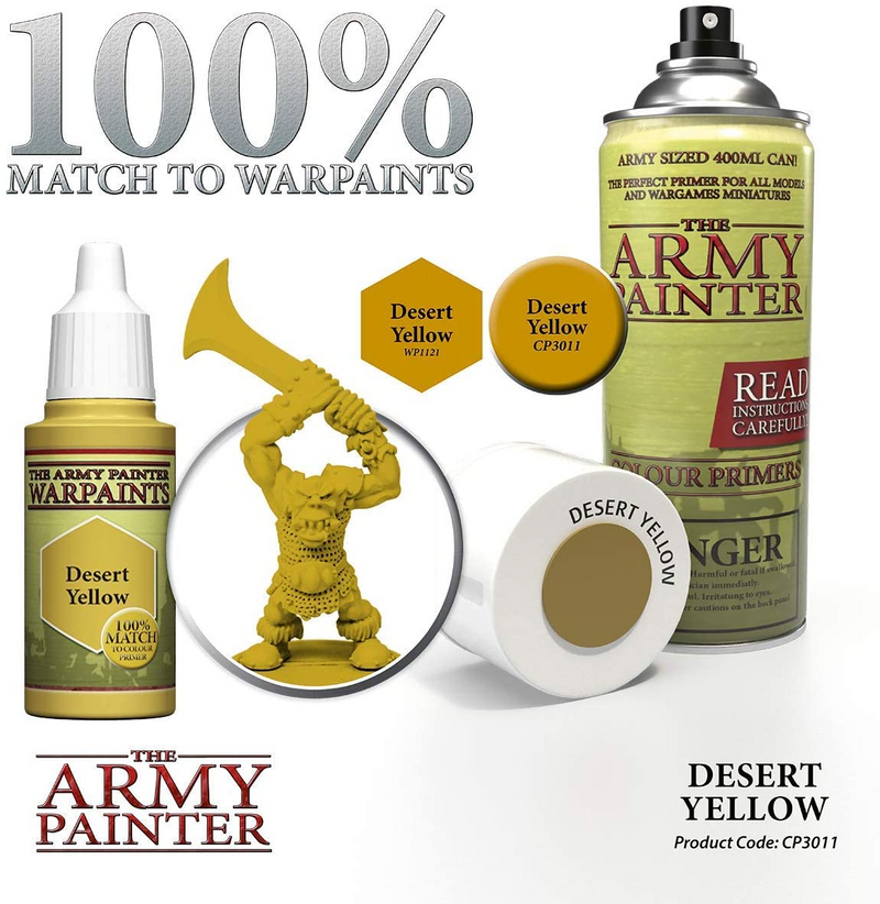The Army Painter: Colour Primer - Desert Yellow **Local Pick-Up and Purchase Only**
