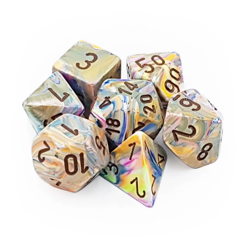 Chessex 27441 Festive Vibrant/Brown RPG Polyhedral Dice Set [7ct]