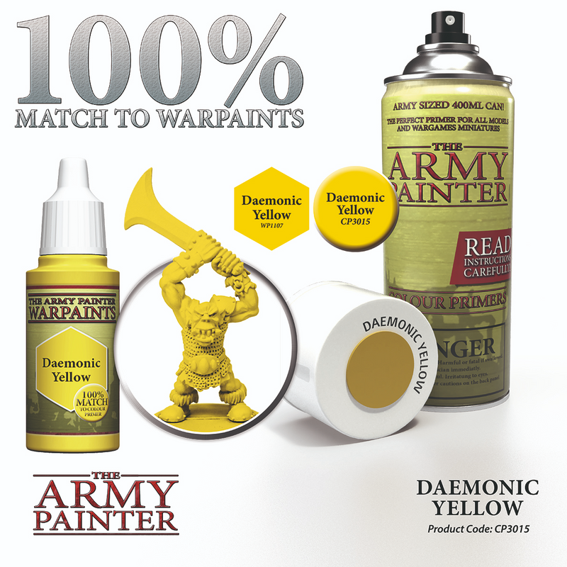 The Army Painter: Colour Primer - Daemonic Yellow **Local Pick-Up and Purchase Only**
