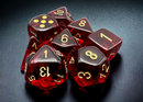 Chessex 30058 Translucent Crimson/gold Polyhedral 7-Die Set (with bonus die)