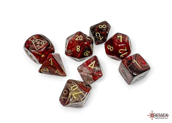 Chessex 30064 Borealis Cosmos/gold RPG Polyhedral Dice [7ct]