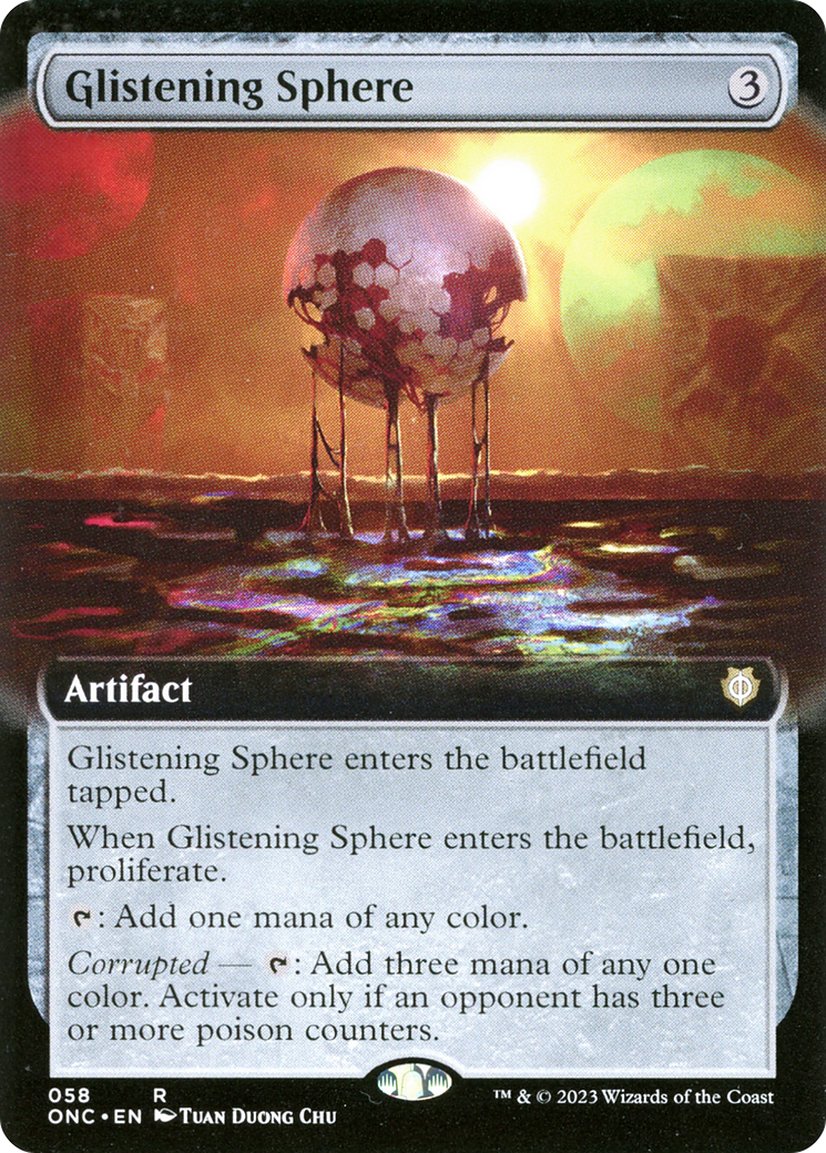 Glistening Sphere (Extended Art) [Phyrexia: All Will Be One Commander]