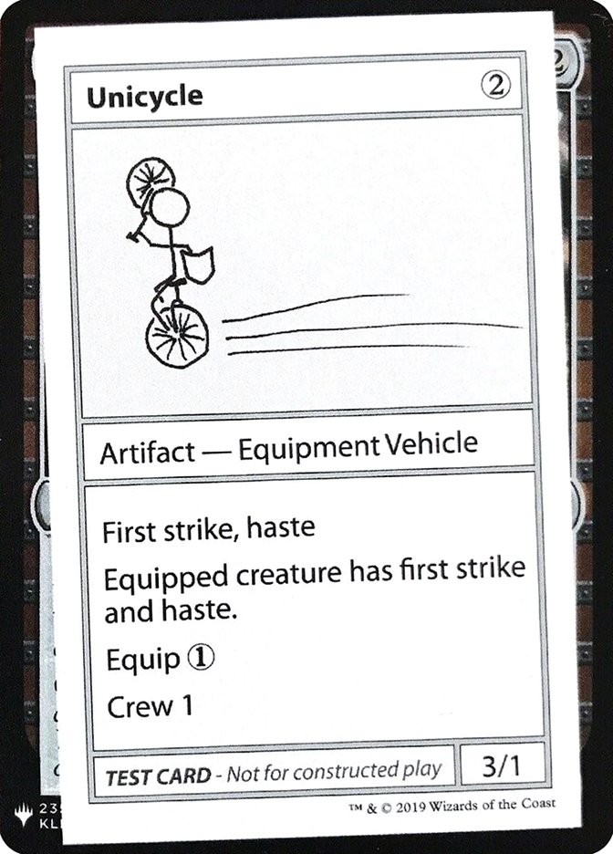 mtg test card Unicycle [Mystery Booster Playtest Cards]