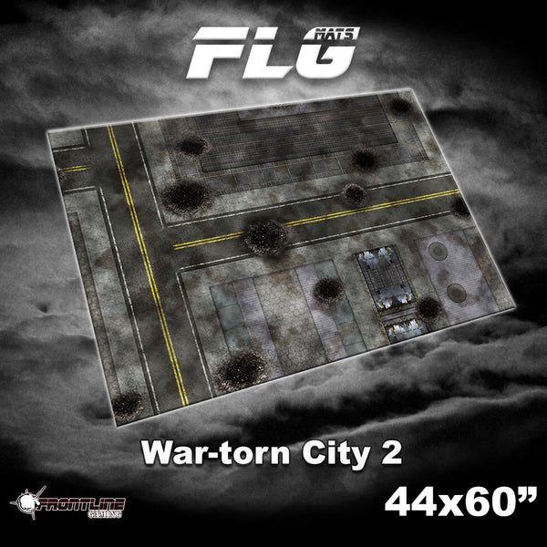 FLG Neoprene Wargaming Mats: War-torn City 2 - 44" x 60"