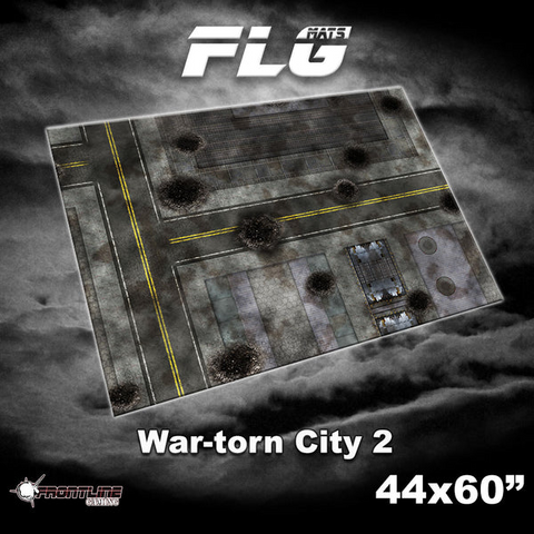 FLG Neoprene Wargaming Mats: War-torn City 2 - 44" x 60"