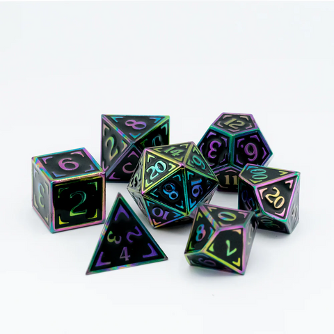 Die Hard Dice Metal RPG Polyhedral Dice Set - Reticle Zenith Dark Matter [7ct]