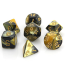 Die Hard Dice RPG Polyhedral Dice Set - Yellow and Black Marble [7ct]