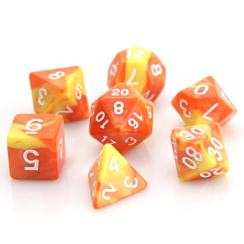 Die Hard Dice RPG Polyhedral Dice Set - Fireball [7ct]