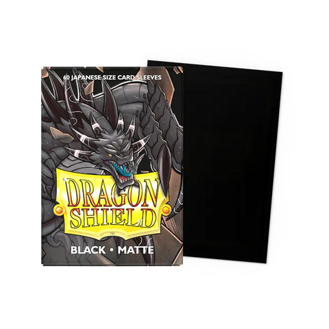 Dragon Shield Matte Sleeve - Black 60ct (Japanese Size)