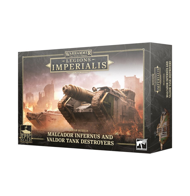 Legions Imperialis | Solar Auxilia Malcador Infernus and Valdor Tank Destroyers