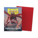 Dragon Shield Matte Dual Sleeves - Crimson and Silver [100ct Standard Size]