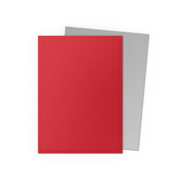 Dragon Shield Matte Dual Sleeves - Crimson and Silver [100ct Standard Size]