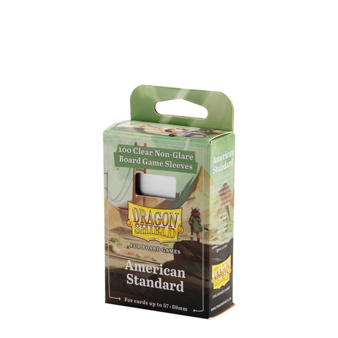 Dragon Shield Board Game Sleeves - American Standard Clear/Non-Glare 100ct