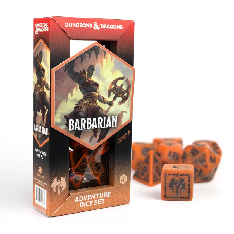 Dungeons & Dragons: Adventure RPG Polyhedral Dice Set - Barbarian (Orange) [15ct]