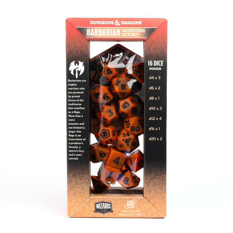 Dungeons & Dragons: Adventure RPG Polyhedral Dice Set - Barbarian (Orange) [15ct]