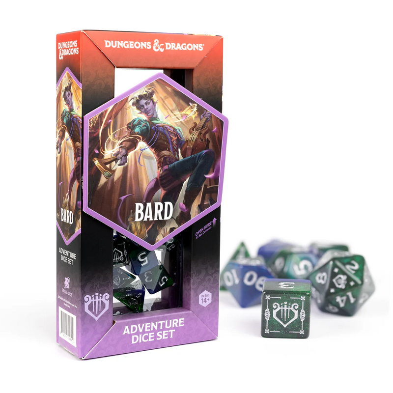 Dungeons & Dragons: Adventure RPG Polyhedral Dice Set - Bard (Blue/Green) [15ct]