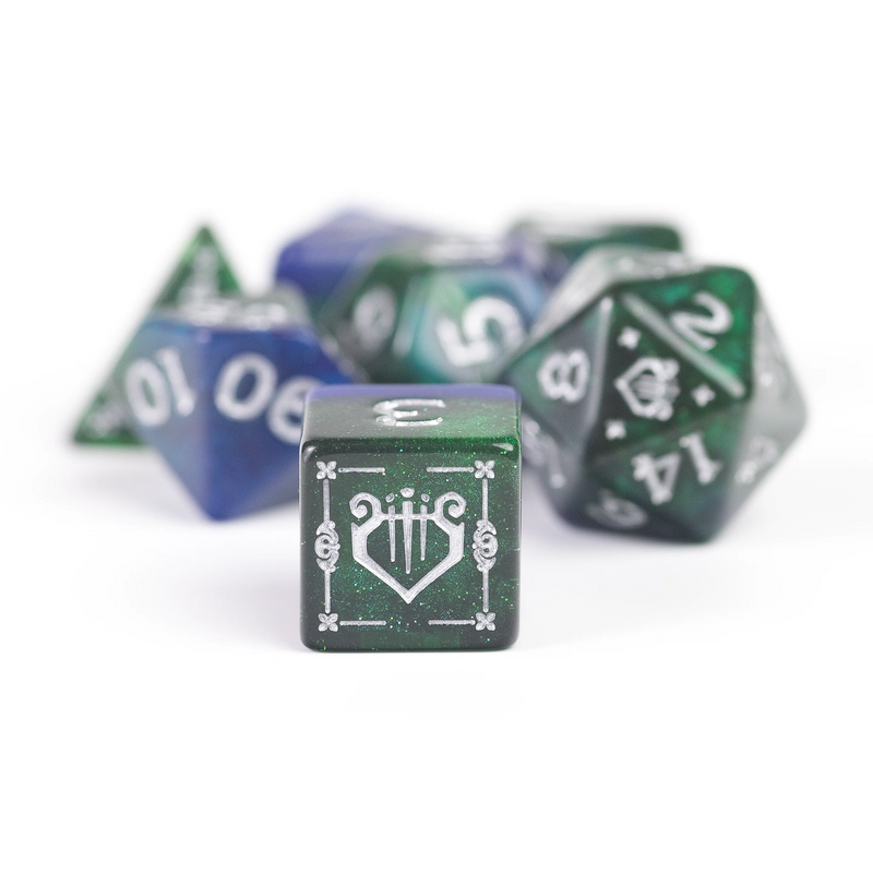 Dungeons & Dragons: Adventure RPG Polyhedral Dice Set - Bard (Blue/Green) [15ct]