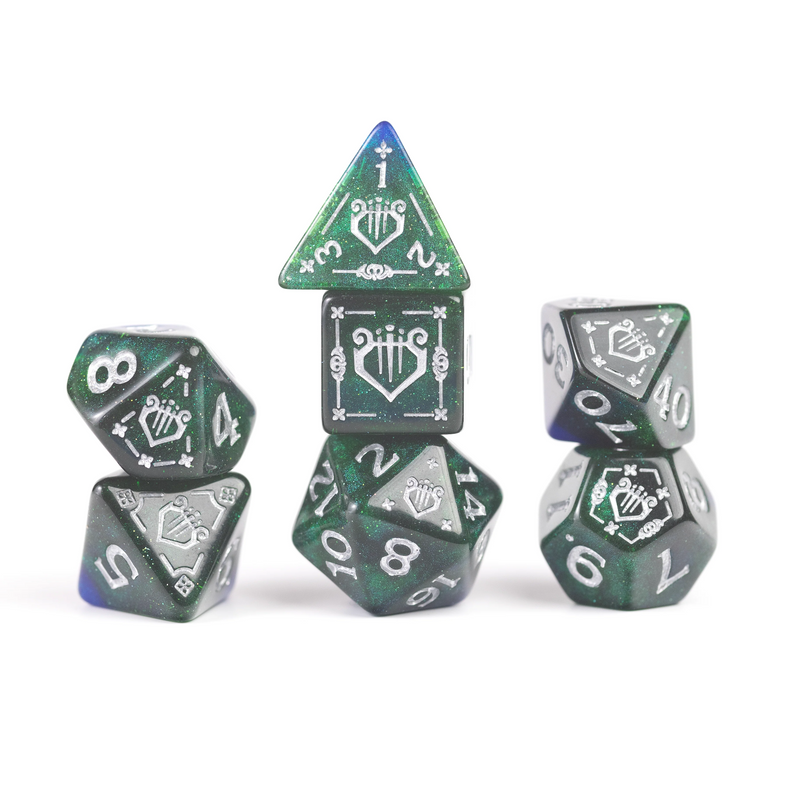 Dungeons & Dragons: Adventure RPG Polyhedral Dice Set - Bard (Blue/Green) [15ct]