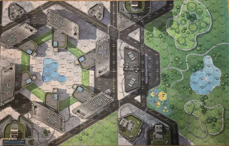 BattleTech: BattleMat - Cities Central Park/Shopping District