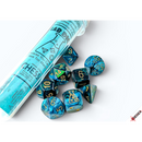 Chessex 30078 Gemini Green-Teal/Gold RPG Polyhedral Lab Dice Set [8pc]