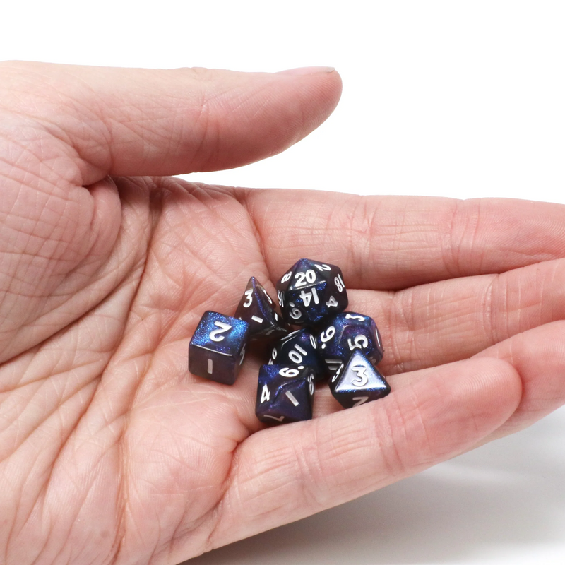 Die Hard Dice Mini RPG Polyhedral Dice Set - Critlings Indigo Sparkle [7ct]