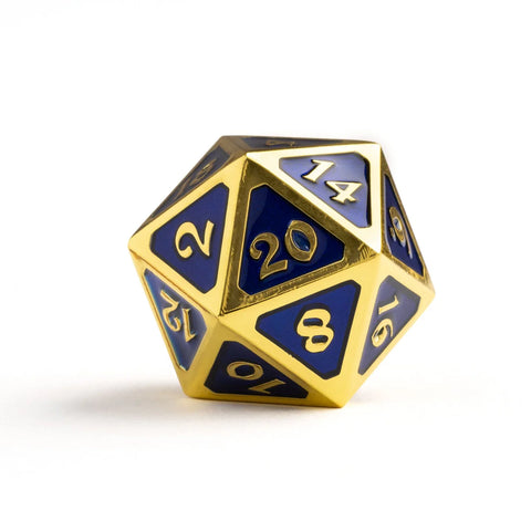 Die Hard Dice - Metal Dire d20 - Mythica Gold Sapphire [Oversized]