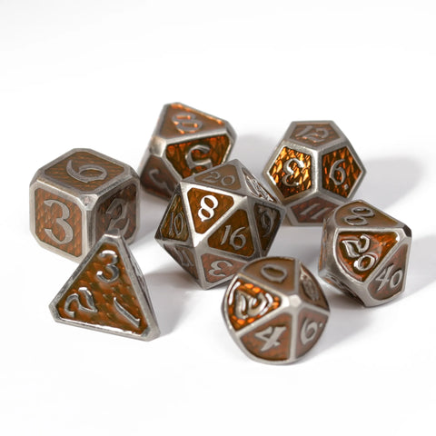 Die Hard Dice Metal RPG Polyhedral Dice Set - Drakona Gemtooth Diaphan [11ct]