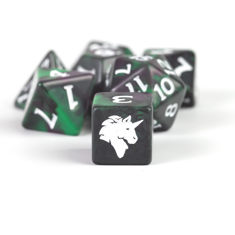 Dungeons & Dragons: Adventure RPG Polyhedral Dice Set - Legend of Drizzt (Green/Black) [7ct]