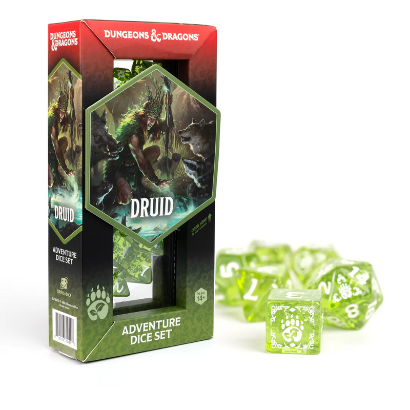 Dungeons & Dragons: Adventure RPG Polyhedral Dice Set - Druid (Green) [16ct]