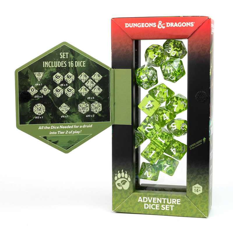 Dungeons & Dragons: Adventure RPG Polyhedral Dice Set - Druid (Green) [16ct]