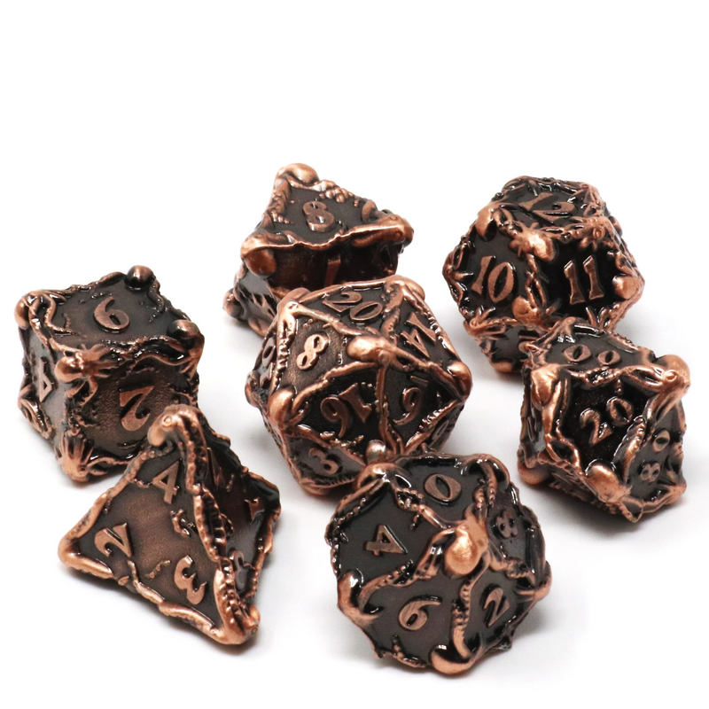 Die Hard Dice Metal RPG Polyhedral Dice Set - Fathom Copper [7pc]