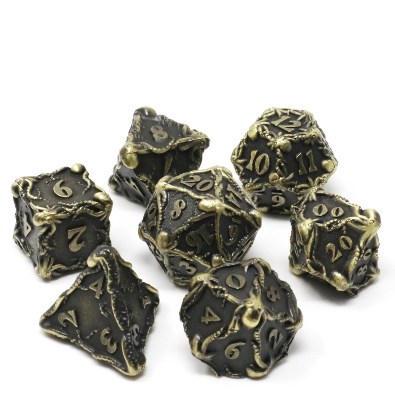 Die Hard Dice Metal RPG Polyhedral Dice Set - Fathom Gold [7pc]