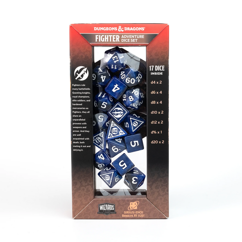 Dungeons & Dragons: Adventure RPG Polyhedral Dice Set - Fighter (Blue) [17ct]