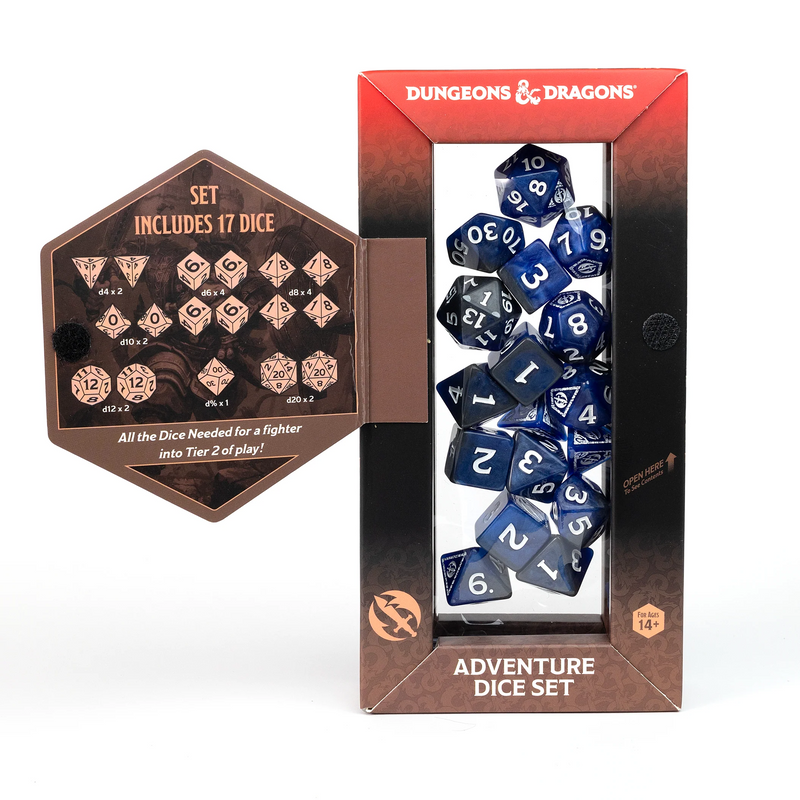 Dungeons & Dragons: Adventure RPG Polyhedral Dice Set - Fighter (Blue) [17ct]