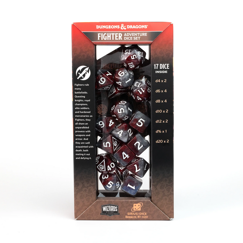 Dungeons & Dragons: Adventure RPG Polyhedral Dice Set - Fighter (Red) [17ct]