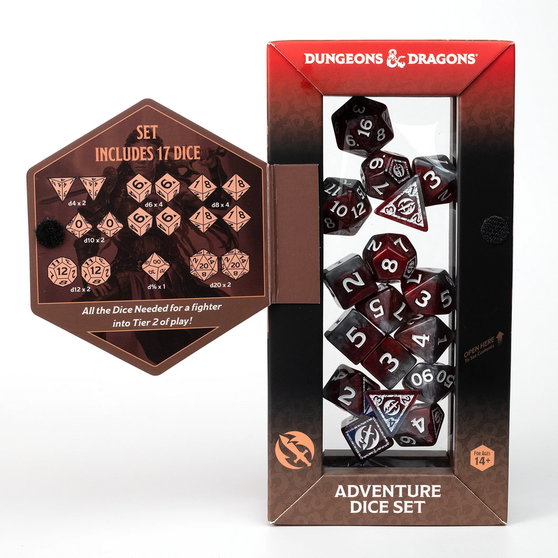 Dungeons & Dragons: Adventure RPG Polyhedral Dice Set - Fighter (Red) [17ct]