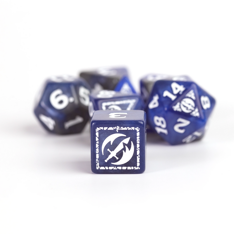 Dungeons & Dragons: Adventure RPG Polyhedral Dice Set - Fighter (Blue) [17ct]