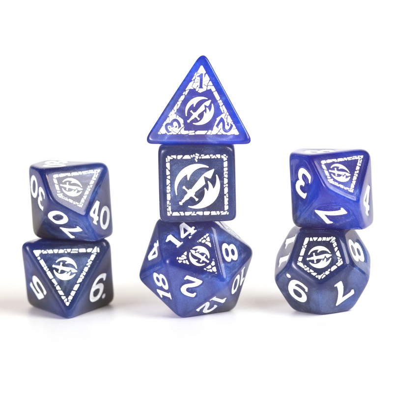 Dungeons & Dragons: Adventure RPG Polyhedral Dice Set - Fighter (Blue) [17ct]