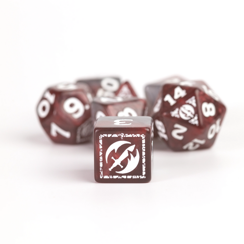 Dungeons & Dragons: Adventure RPG Polyhedral Dice Set - Fighter (Red) [17ct]