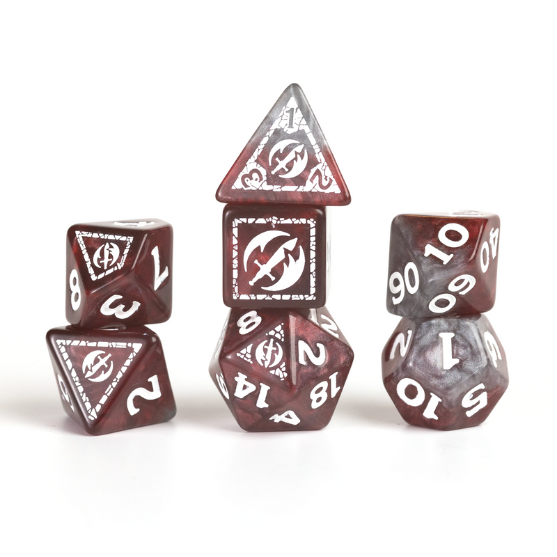 Dungeons & Dragons: Adventure RPG Polyhedral Dice Set - Fighter (Red) [17ct]