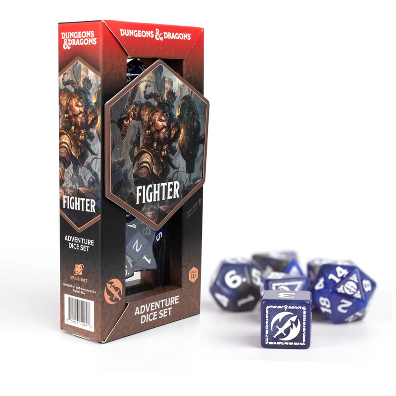 Dungeons & Dragons: Adventure RPG Polyhedral Dice Set - Fighter (Blue) [17ct]