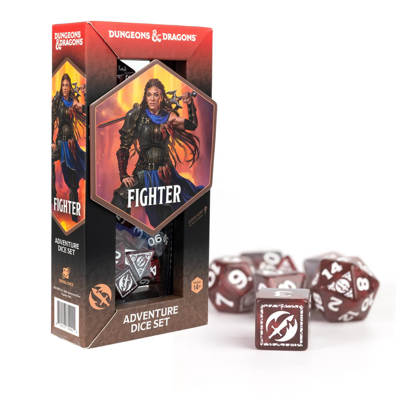 Dungeons & Dragons: Adventure RPG Polyhedral Dice Set - Fighter (Red) [17ct]