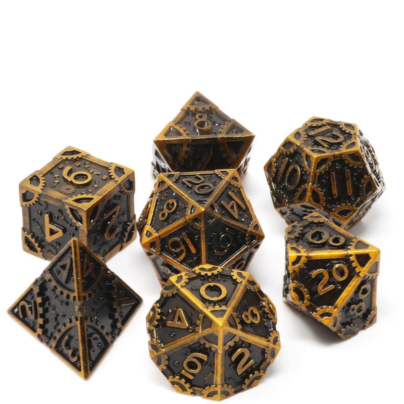 Die Hard Dice Metal RPG Polyhedral Dice Set - Gearbox Bronze [7pc]