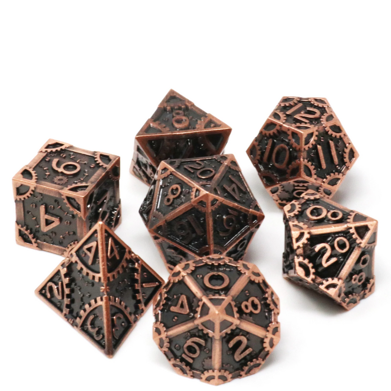 Die Hard Dice Metal RPG Polyhedral Dice Set - Gearbox Copper [7pc]