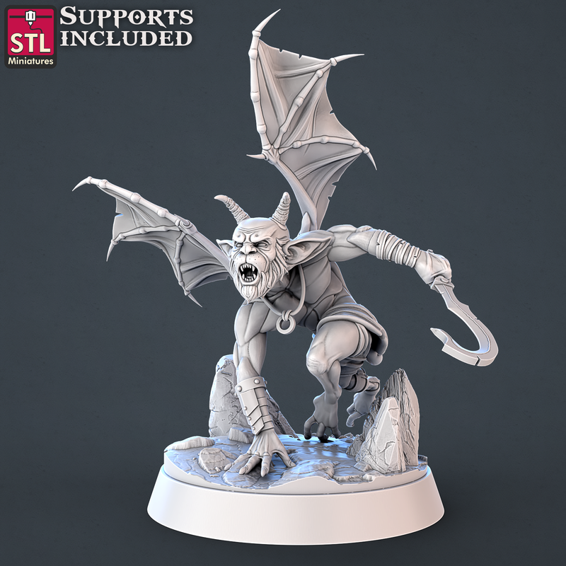 3DP | STL Miniatures: Demons Set - Imp A (Small - 25mm base)