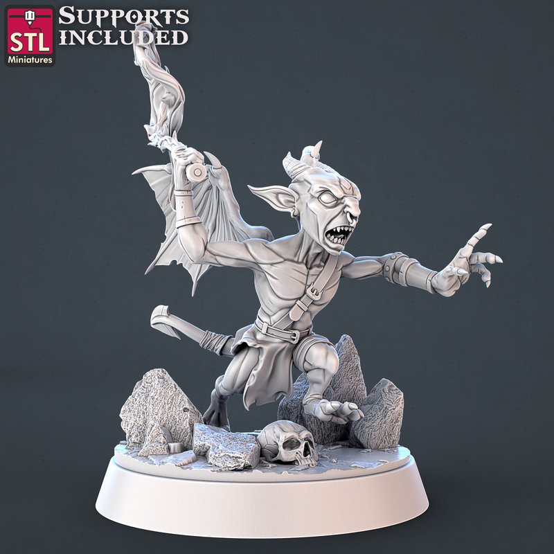 3DP | STL Miniatures: Demons Set - Imp C (Small - 25mm base)