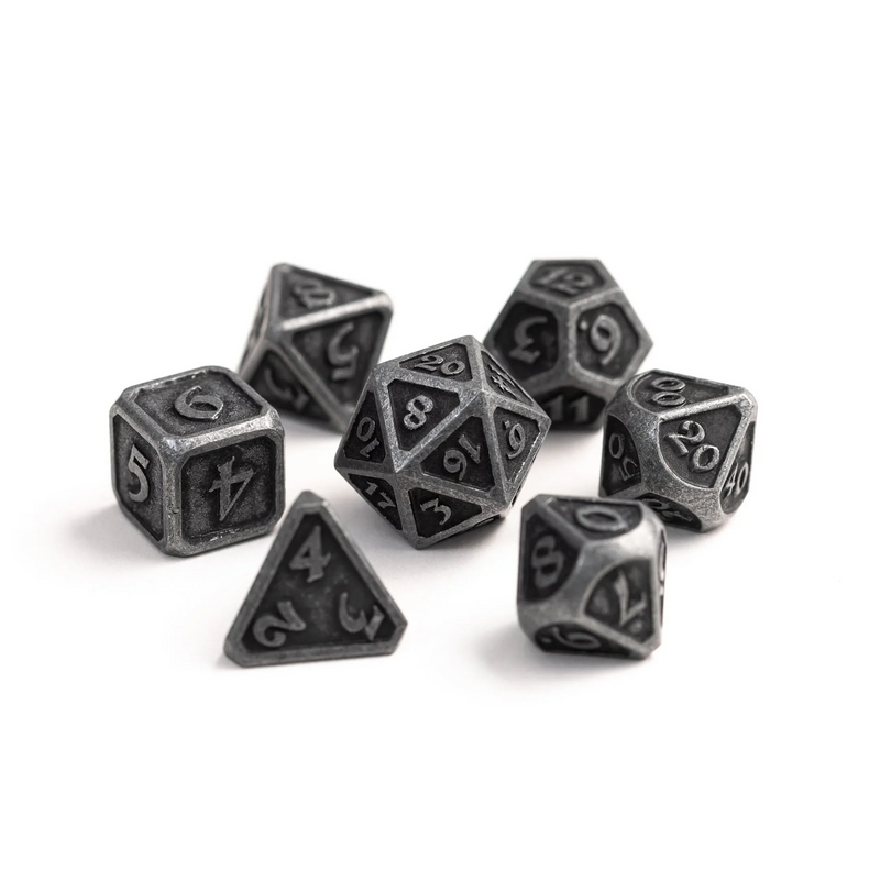 Die Hard Dice Metal RPG Polyhedral Dice Set - Mythica Dark Iron [7ct]