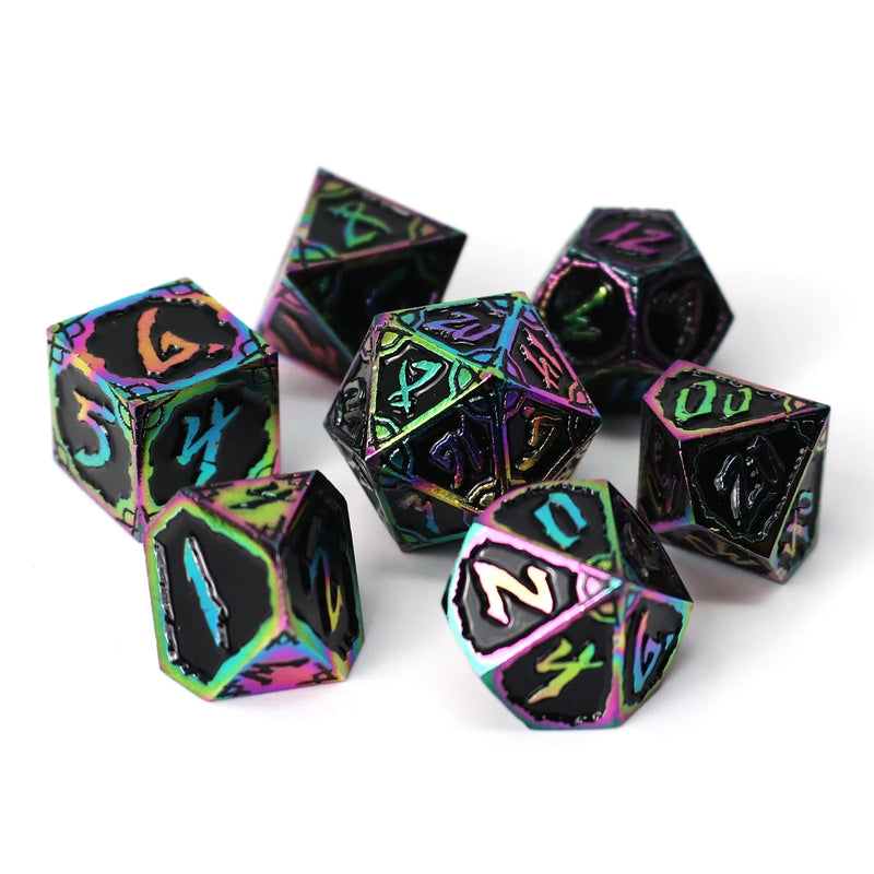 Die Hard Dice - Metal RPG Polyhedral Dice Set - Dark Nexus Hexbreaker [7pc]