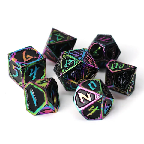 Die Hard Dice - Metal RPG Polyhedral Dice Set - Dark Nexus Hexbreaker [7pc]